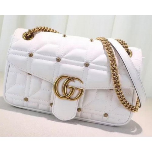 Gucci GG Marmont Matelasse Umhängetasche 443497 Weiß