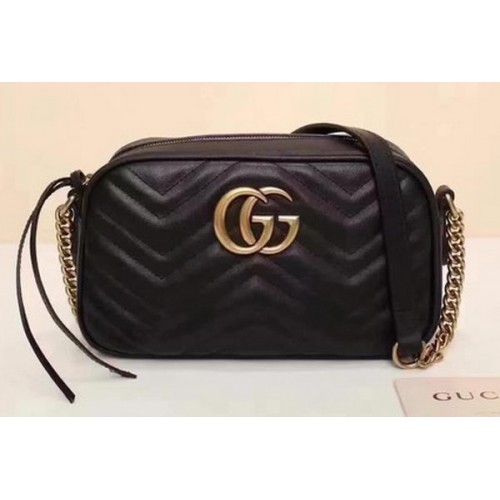 Gucci GG Marmont Matelasse Umhängetasche 447632 Schwarz