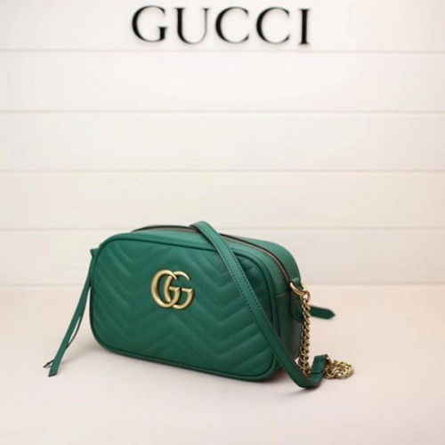 Gucci GG Marmont Matelasse Umhängetasche 447632 Grün