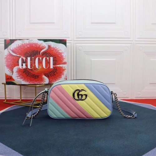 Gucci GG Marmont Matelasse Umhängetasche 447632 Mehrfarbig