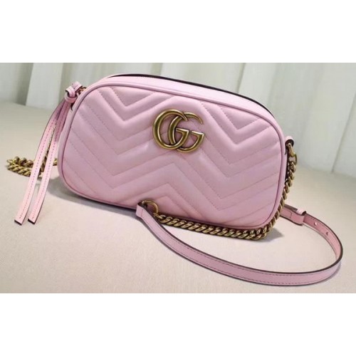 Gucci GG Marmont Matelasse Umhängetasche 447632 Rosa
