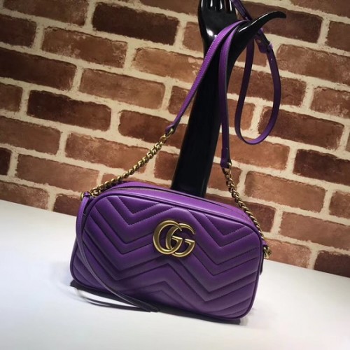 Gucci GG Marmont Matelasse Umhängetasche 447632 lila