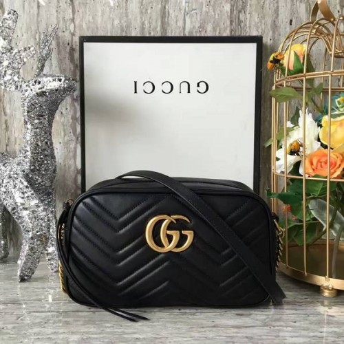 Gucci GG Marmont Matelasse Umhängetasche 447632A Schwarz