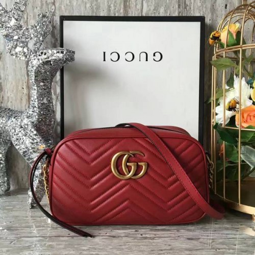 Gucci GG Marmont Matelasse Umhängetasche 447632A Rot