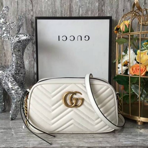 Gucci GG Marmont Matelasse Umhängetasche 447632A Weiß