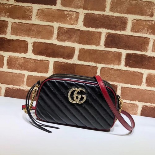Gucci GG Marmont Matelasse Umhängetasche A447632 Schwarz