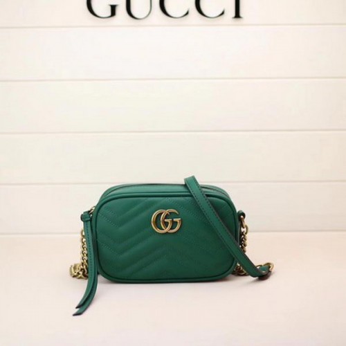 Gucci GG Marmont Matelasse Mini-Tasche 448065 Grün