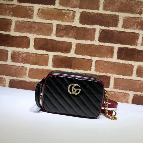 Gucci GG Marmont Matelasse Mini-Tasche 448065 schwarz