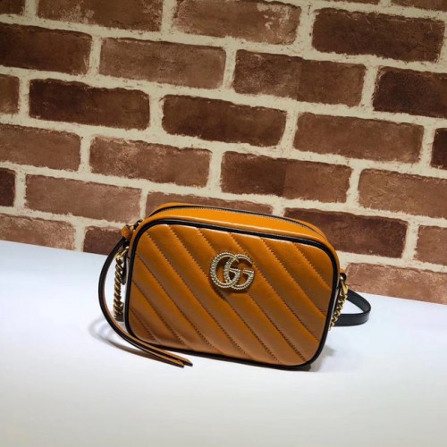 Gucci GG Marmont Matelasse Mini-Tasche 448065 braun