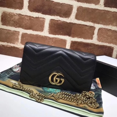 Gucci GG Marmont Matelasse Mini-Tasche 448426 Schwarz