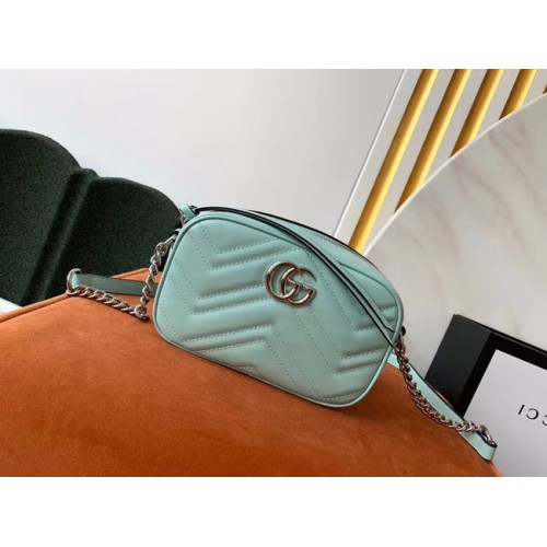Gucci GG Marmont Matelasse kleine Umhängetasche 447632 Pastellgrün