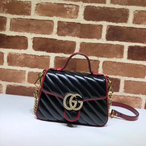 Gucci GG Marmont Mini Top Handle Bag 583571 Schwarz