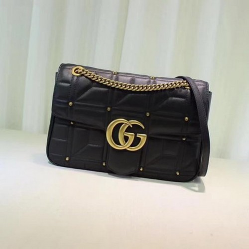Gucci GG Marmont Mmatelasse Umhängetasche 443496 Schwarz