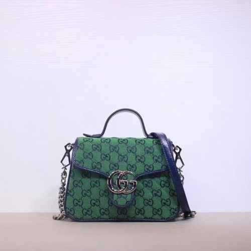 Gucci GG Marmont Multicolor Mini-Henkeltasche 583571 grün
