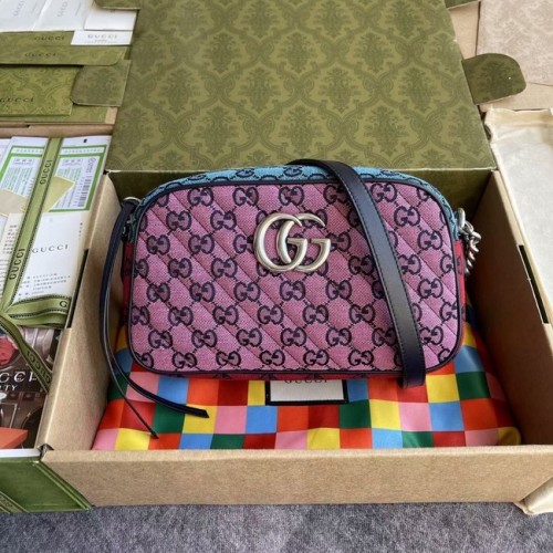 Gucci GG Marmont Multicolor kleine Umhängetasche 447632 Green&yellow&redpuder