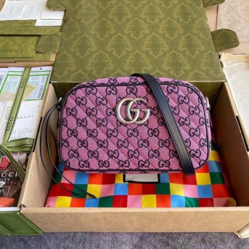 Gucci GG Marmont Multicolor kleine Umhängetasche 447632 rosa