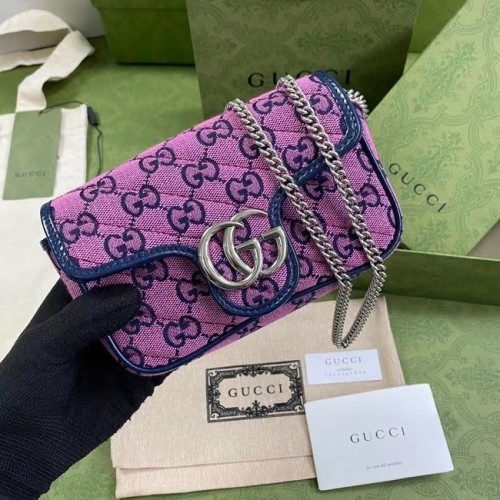 Gucci GG Marmont Mehrfarbige Super-Mini-Tasche 476433 Rosa