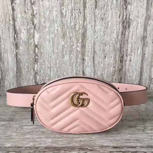 Gucci GG Marmont gesteppte Ledertasche 476434 Rosa
