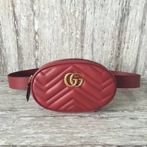 Gucci GG Marmont gesteppte Ledertasche 476434 Rot