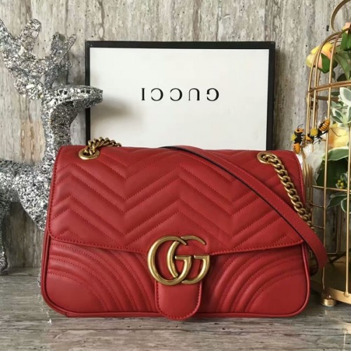 Gucci GG Marmont Velvet Umhängetasche 443496A Rot