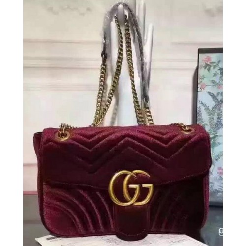 Gucci GG Marmont Velvet Umhängetasche 443497 Lila