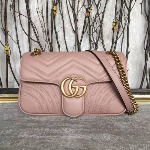 Gucci GG Marmont Sheenskin Umhängetasche 443497A Hellrosa