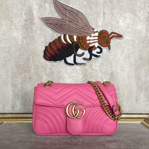 Gucci GG Marmont Sheenskin Umhängetasche 443497A Pink