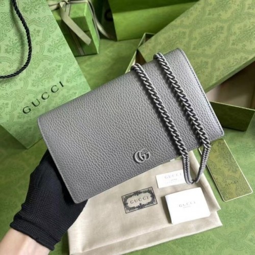 Gucci GG Marmont Kettengeldbörse 497985 GRAU