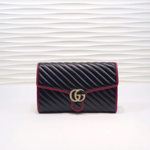 Gucci GG Marmont Clutch 498079 schwarz&rot
