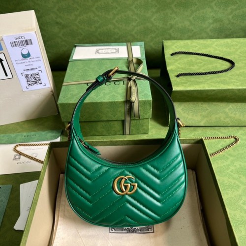 Gucci GG Marmont halbmondförmige Minitasche 699514 grün