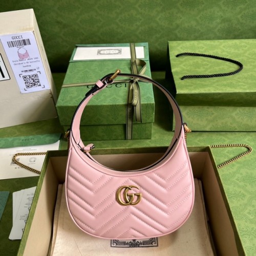 Gucci GG Marmont halbmondförmige Minitasche 699514 rosa