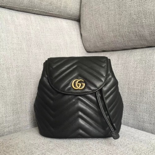 Gucci GG Marmont Matelasse Rucksack 528129 Schwarz