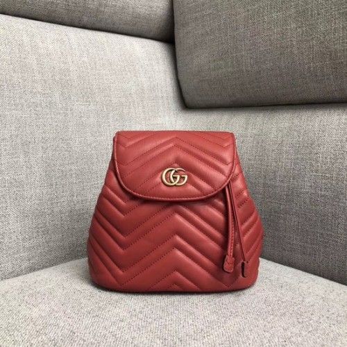 Gucci GG Marmont Matelasse Rucksack 528129 rot