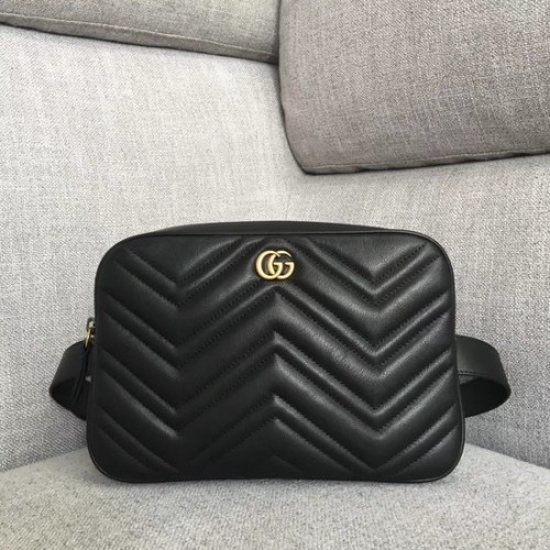 Gucci GG Marmont Matelasse Gürteltasche 523380 Schwarz