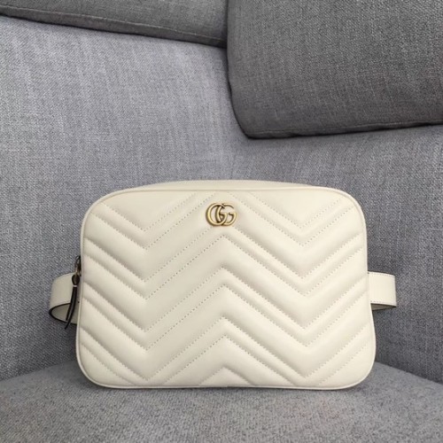 Gucci GG Marmont Matelasse Gürteltasche 523380 weiß