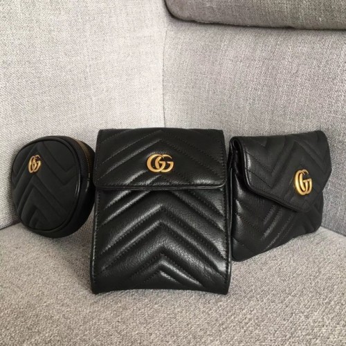 Gucci GG Marmont Matelasse Gürteltasche 524597 schwarz