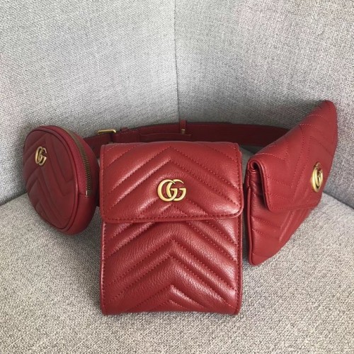 Gucci GG Marmont Matelasse Gürteltasche 524597 rot