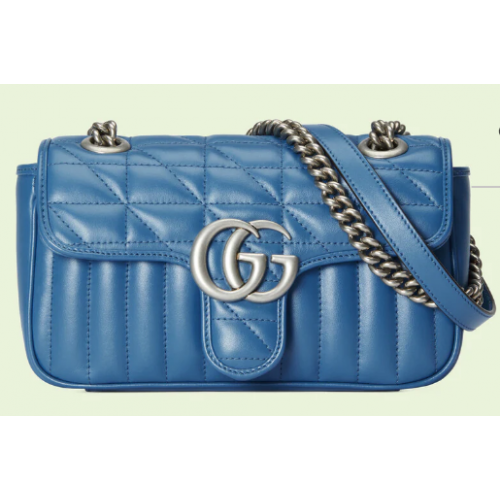 Gucci GG Marmont Matelasse Minitasche 446744 blau