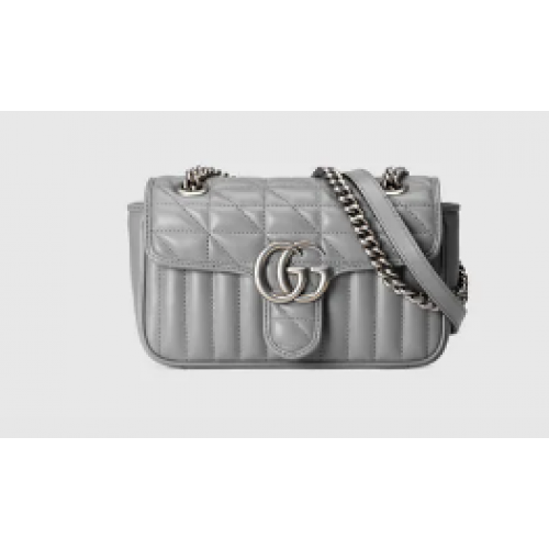Gucci GG Marmont Matelasse Minitasche 446744 grau