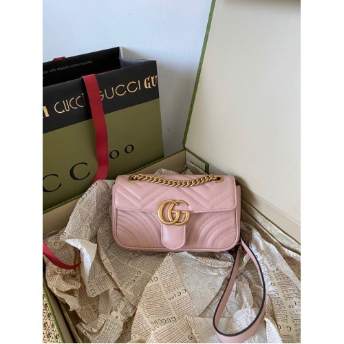 Gucci GG Marmont Matelasse Minitasche 446744 rosa