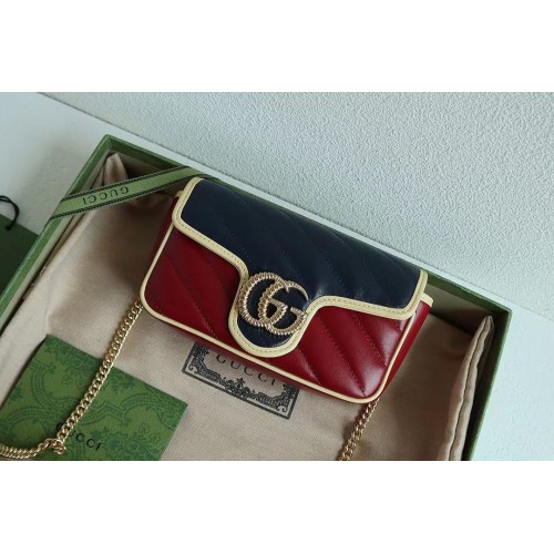 Gucci GG Marmont Matelasse Minitasche 446744 Wein&Marine