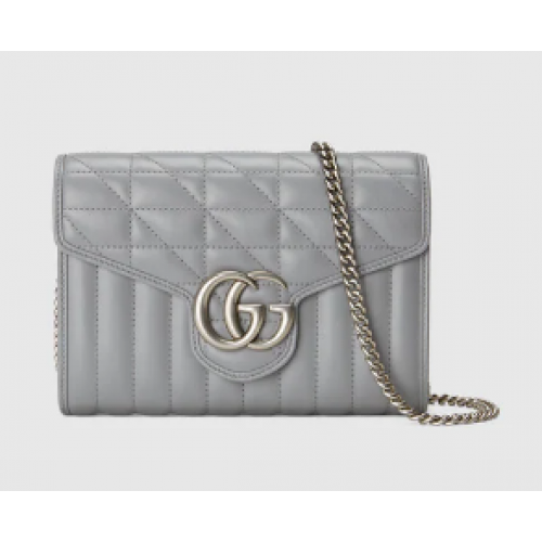 Gucci GG Marmont Matelasse Minitasche 474575 grau