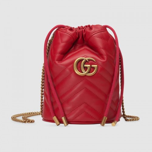 Gucci GG Marmont Mini-Beuteltasche 575163 Hibiskusrot