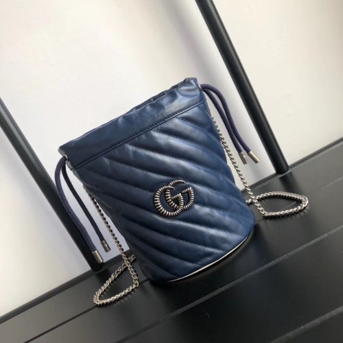 Gucci GG Marmont Mini-Beuteltasche A575163 Navy