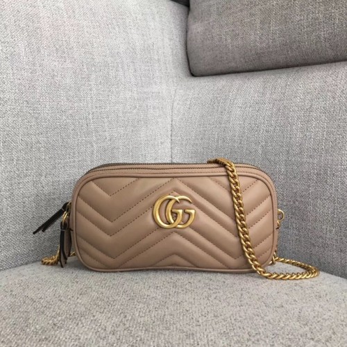Gucci GG Marmont Mini-Kettentasche 546581 Altrosa