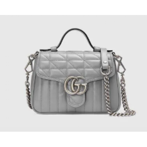 Gucci GG Marmont Mini-Henkeltasche 583571 grau