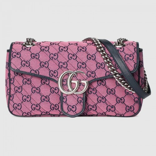 Gucci GG Marmont mehrfarbige kleine Umhängetasche 443497 Pink