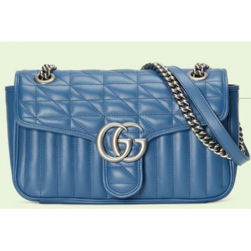 Gucci GG Marmont kleine Umhängetasche 443497 Blau
