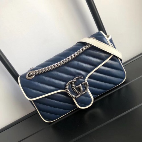 Gucci GG Marmont kleine Umhängetasche 443497 Navy