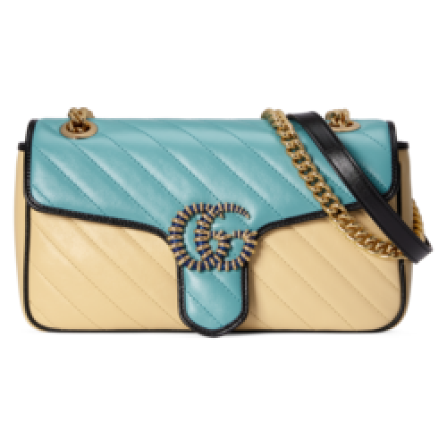 Gucci GG Marmont kleine Umhängetasche 443497 Pastellblau